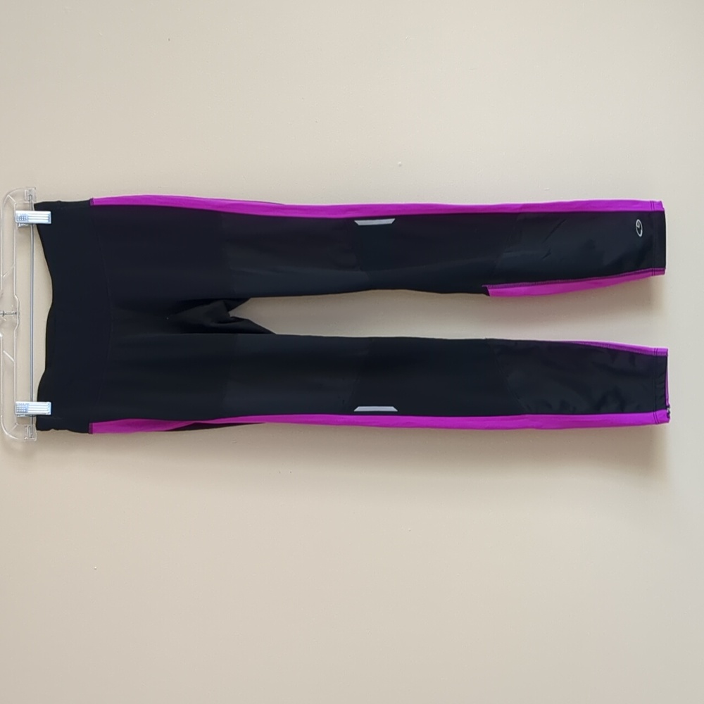 Small C9 by Champion Duo Dry Black and Purple Leggings Activewear